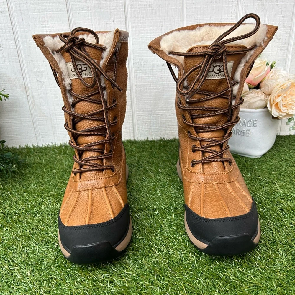 UGG Adirondack III Water Resistant Bootie Color: Chestnut WOMEN Sz 6 $250 gently